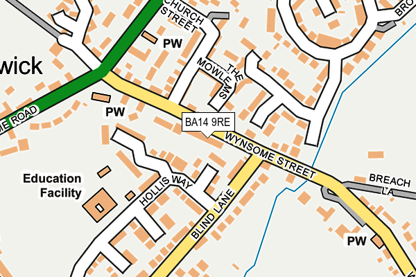 BA14 9RE map - OS OpenMap – Local (Ordnance Survey)