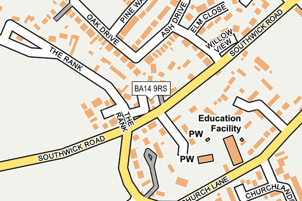 BA14 9RS map - OS OpenMap – Local (Ordnance Survey)