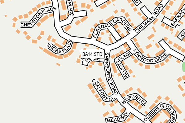 BA14 9TD map - OS OpenMap – Local (Ordnance Survey)