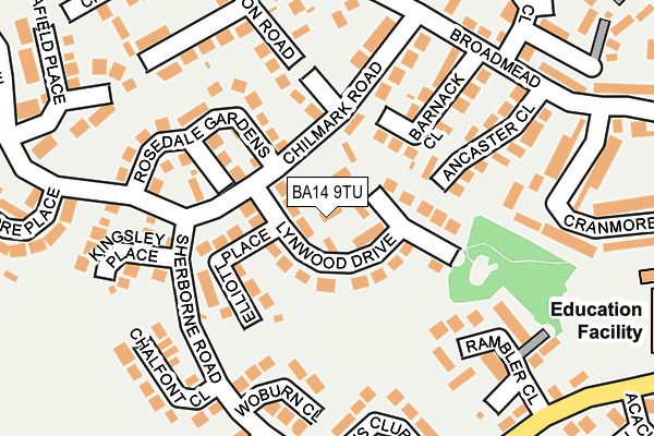 BA14 9TU map - OS OpenMap – Local (Ordnance Survey)