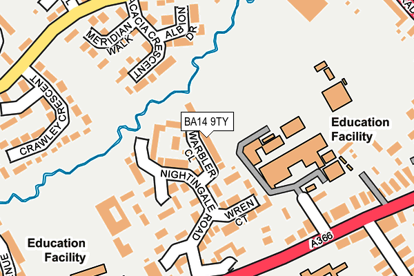 BA14 9TY map - OS OpenMap – Local (Ordnance Survey)