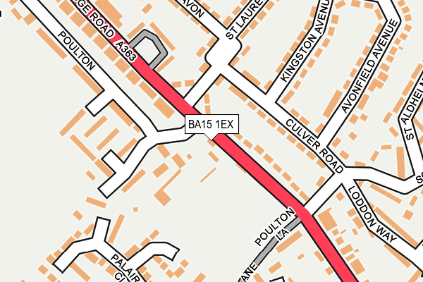 BA15 1EX map - OS OpenMap – Local (Ordnance Survey)