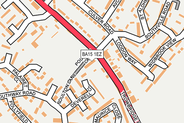 BA15 1EZ map - OS OpenMap – Local (Ordnance Survey)