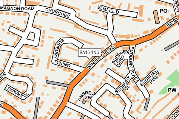 BA15 1NU map - OS OpenMap – Local (Ordnance Survey)