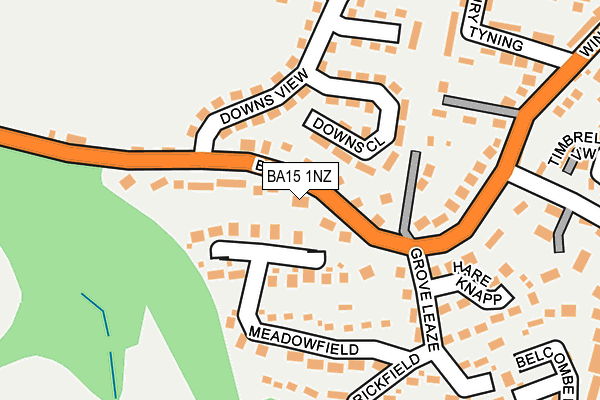 BA15 1NZ map - OS OpenMap – Local (Ordnance Survey)