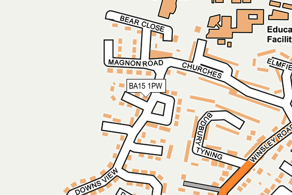 BA15 1PW map - OS OpenMap – Local (Ordnance Survey)