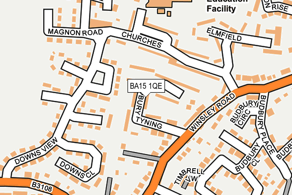 BA15 1QE map - OS OpenMap – Local (Ordnance Survey)