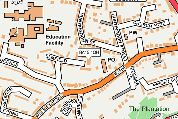 BA15 1QH map - OS OpenMap – Local (Ordnance Survey)