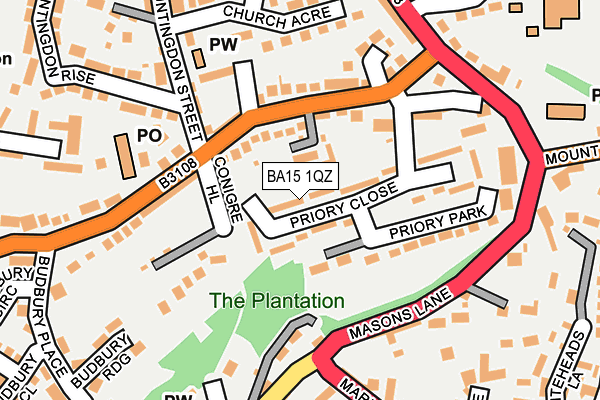 BA15 1QZ map - OS OpenMap – Local (Ordnance Survey)