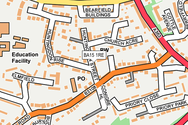 BA15 1RE map - OS OpenMap – Local (Ordnance Survey)