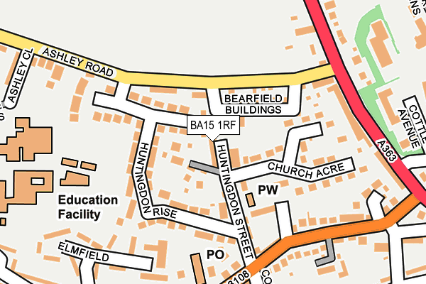 BA15 1RF map - OS OpenMap – Local (Ordnance Survey)