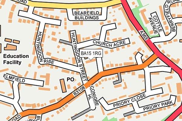 BA15 1RG map - OS OpenMap – Local (Ordnance Survey)