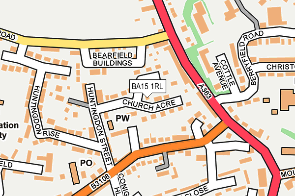 BA15 1RL map - OS OpenMap – Local (Ordnance Survey)