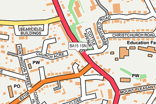 BA15 1SN map - OS OpenMap – Local (Ordnance Survey)