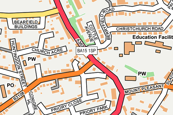 BA15 1SP map - OS OpenMap – Local (Ordnance Survey)