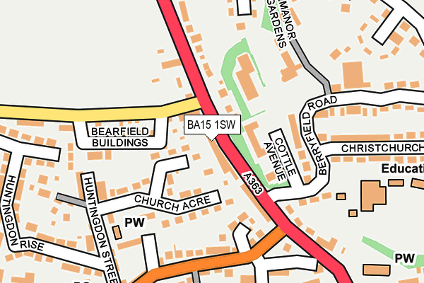 BA15 1SW map - OS OpenMap – Local (Ordnance Survey)