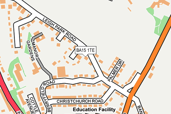 BA15 1TE map - OS OpenMap – Local (Ordnance Survey)