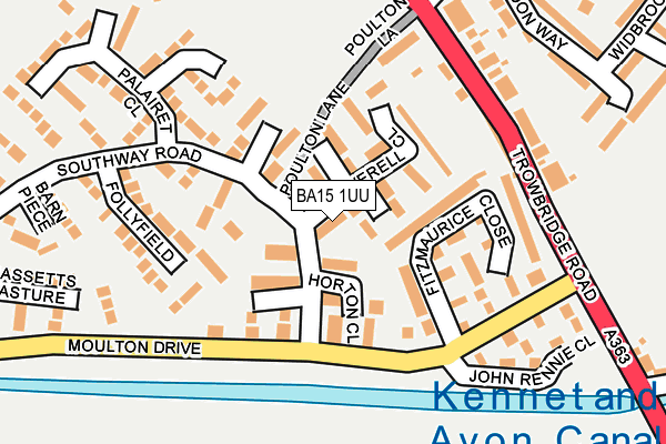 BA15 1UU map - OS OpenMap – Local (Ordnance Survey)