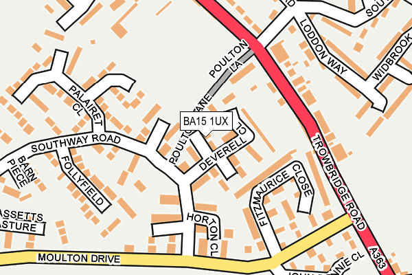 BA15 1UX map - OS OpenMap – Local (Ordnance Survey)