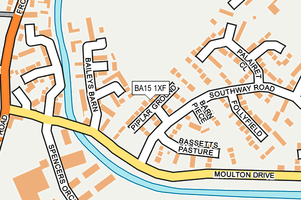 BA15 1XF map - OS OpenMap – Local (Ordnance Survey)