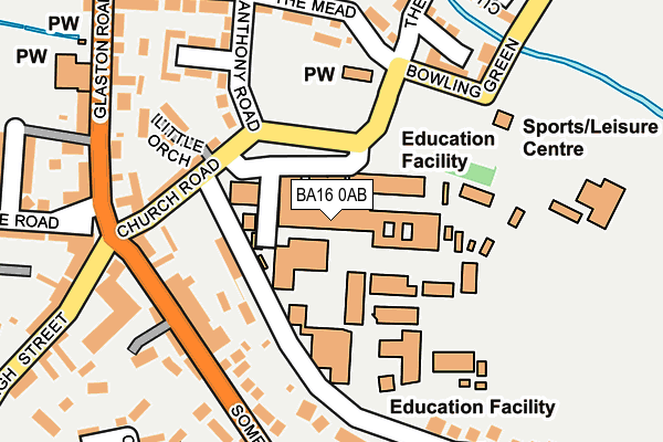 BA16 0AB map - OS OpenMap – Local (Ordnance Survey)