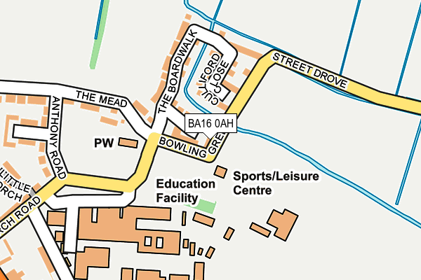 BA16 0AH map - OS OpenMap – Local (Ordnance Survey)