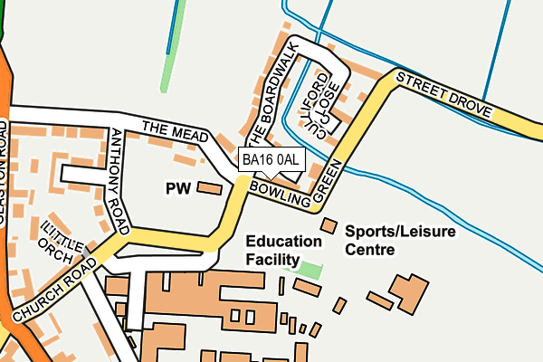 BA16 0AL map - OS OpenMap – Local (Ordnance Survey)