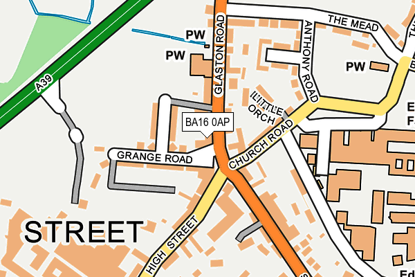 BA16 0AP map - OS OpenMap – Local (Ordnance Survey)