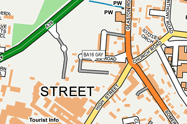 BA16 0AY map - OS OpenMap – Local (Ordnance Survey)