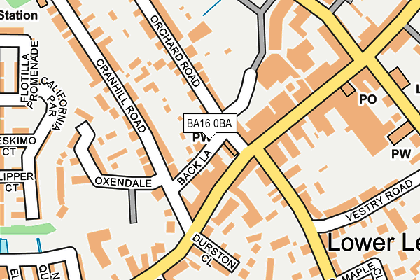 BA16 0BA map - OS OpenMap – Local (Ordnance Survey)