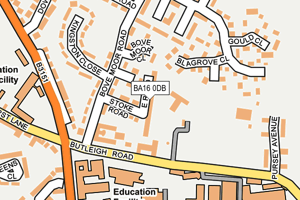 BA16 0DB map - OS OpenMap – Local (Ordnance Survey)