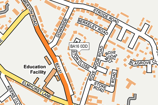 BA16 0DD map - OS OpenMap – Local (Ordnance Survey)