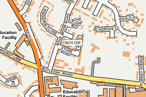 BA16 0DE map - OS OpenMap – Local (Ordnance Survey)