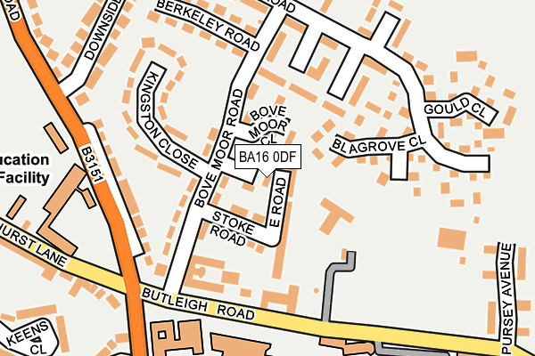 BA16 0DF map - OS OpenMap – Local (Ordnance Survey)