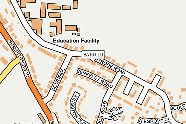 BA16 0DJ map - OS OpenMap – Local (Ordnance Survey)