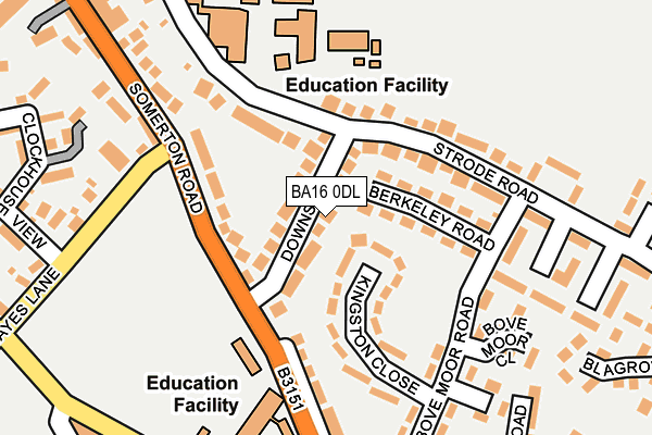 BA16 0DL map - OS OpenMap – Local (Ordnance Survey)