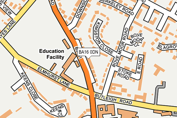 BA16 0DN map - OS OpenMap – Local (Ordnance Survey)