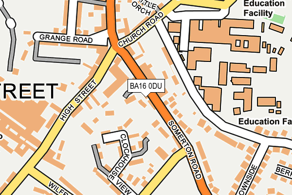 BA16 0DU map - OS OpenMap – Local (Ordnance Survey)