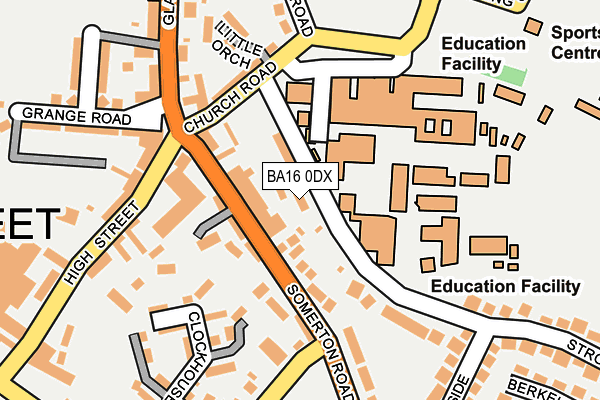 BA16 0DX map - OS OpenMap – Local (Ordnance Survey)