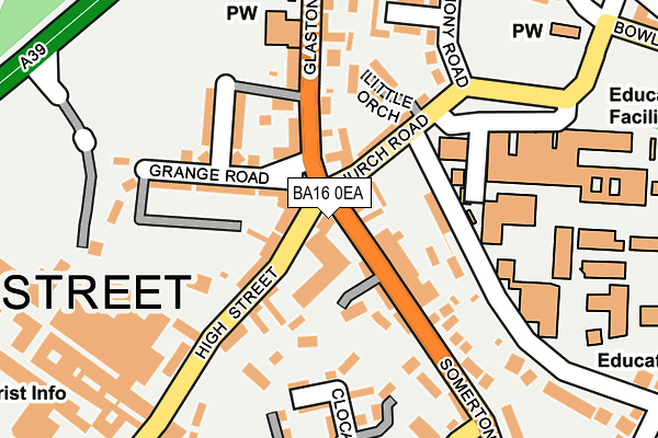 BA16 0EA map - OS OpenMap – Local (Ordnance Survey)