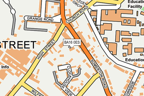 BA16 0ES map - OS OpenMap – Local (Ordnance Survey)