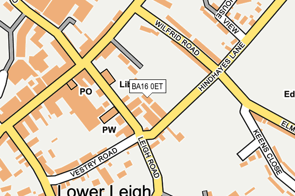 BA16 0ET map - OS OpenMap – Local (Ordnance Survey)