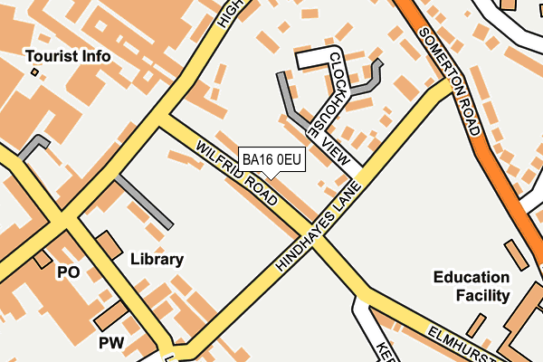 BA16 0EU map - OS OpenMap – Local (Ordnance Survey)