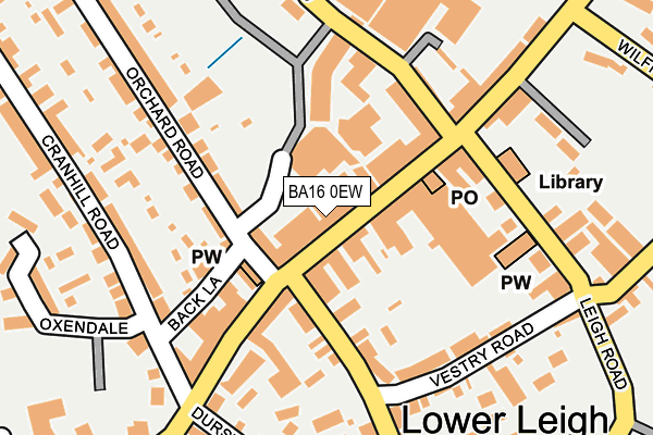BA16 0EW map - OS OpenMap – Local (Ordnance Survey)