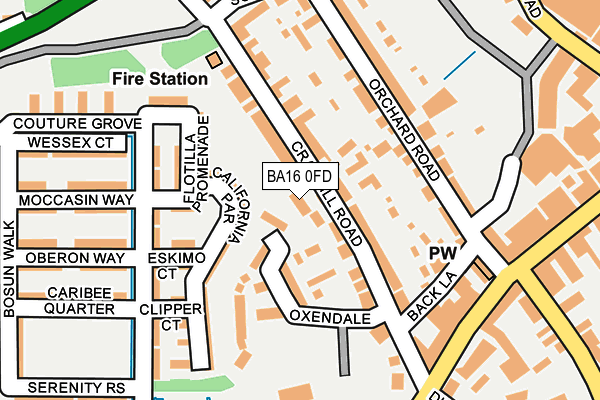 BA16 0FD map - OS OpenMap – Local (Ordnance Survey)