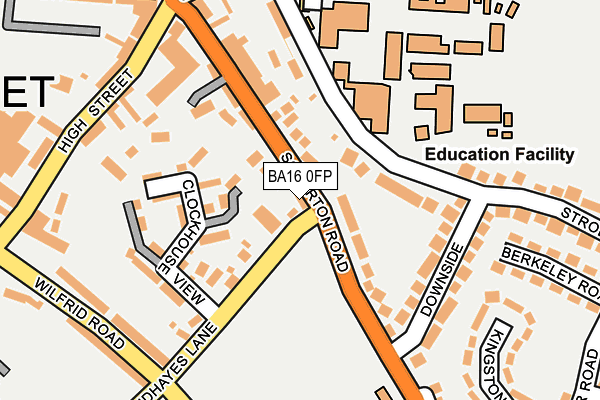 BA16 0FP map - OS OpenMap – Local (Ordnance Survey)