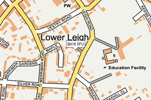 BA16 0FU map - OS OpenMap – Local (Ordnance Survey)