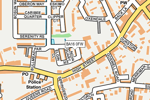 BA16 0FW map - OS OpenMap – Local (Ordnance Survey)