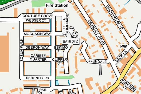 BA16 0FZ map - OS OpenMap – Local (Ordnance Survey)