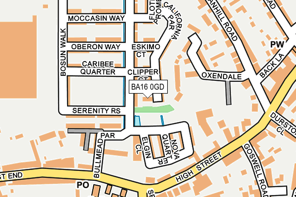 BA16 0GD map - OS OpenMap – Local (Ordnance Survey)